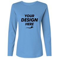 HUK Women's LoPro Pursuit T-Shirt, Marolina Blue, Front view, Mockup
