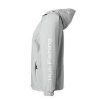 HUK Women's Storm Rain Jacket, Harbor Mist, Left Sleeve view