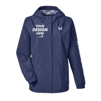 HUK Women's Storm Rain Jacket, Naval Academy, Front view, Mockup