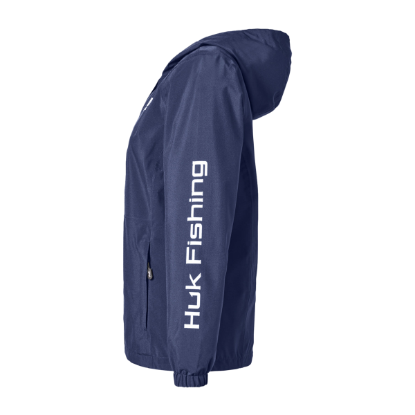 HUK Women's Storm Rain Jacket, Naval Academy, Left Sleeve view