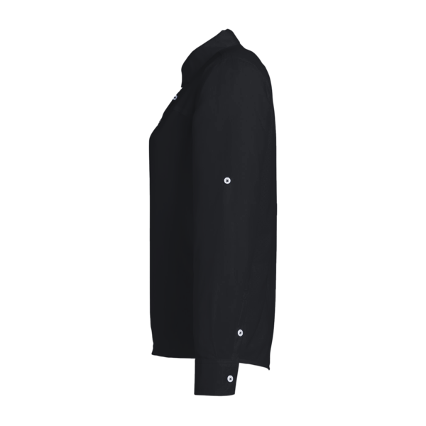 HUK Women's Tide Point Long Sleeve Shirt, Black, Left Sleeve view