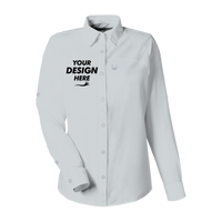 HUK Women's Tide Point Long Sleeve Shirt, Harbor Mist, Front view, Mockup