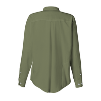 HUK Women's Tide Point Long Sleeve Shirt, Moss, Back view