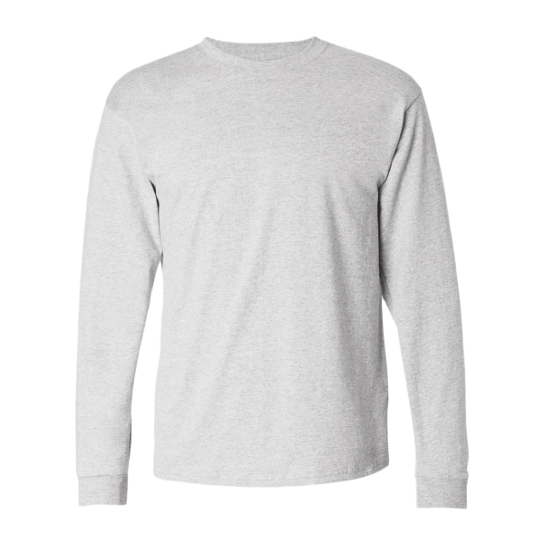 Hanes Authentic Long Sleeve T-Shirt, Ash, Front view