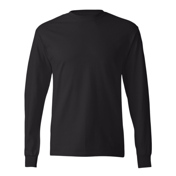 Hanes Authentic Long Sleeve T-Shirt, Black, Front view