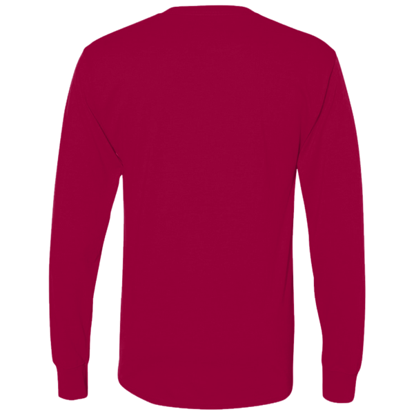 Hanes Authentic Long Sleeve T-Shirt, Deep Red, Back view