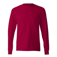 Hanes Authentic Long Sleeve T-Shirt, Deep Red, Front view