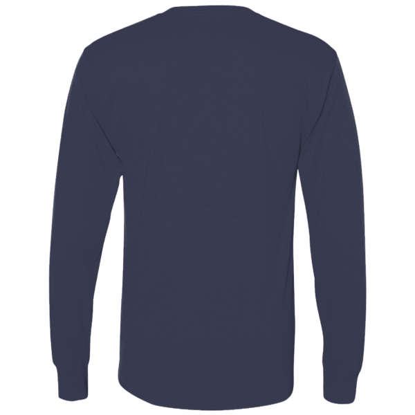 Hanes Authentic Long Sleeve T-Shirt, Navy, Back view