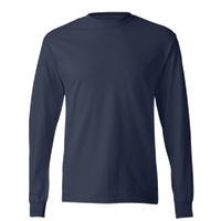 Hanes Authentic Long Sleeve T-Shirt, Navy, Front view