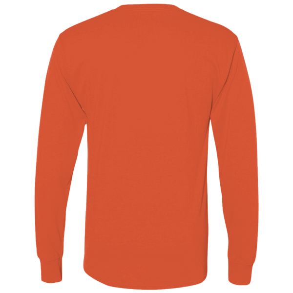 Hanes Authentic Long Sleeve T-Shirt, Orange, Back view