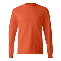 Hanes Authentic Long Sleeve T-Shirt, Orange, Front view