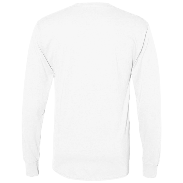 Hanes Authentic Long Sleeve T-Shirt, White, Back view