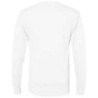 Hanes Authentic Long Sleeve T-Shirt, White, Back view