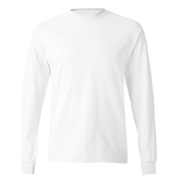 Hanes Authentic Long Sleeve T-Shirt, White, Front view