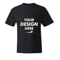 Hanes Beefy-T® Tall T-Shirt, Black, Front view, Mockup