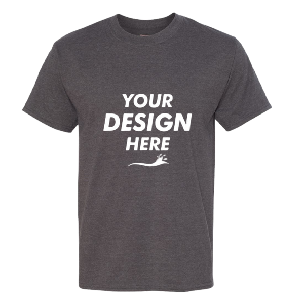 Hanes Beefy-T® Tall T-Shirt, Charcoal Heather, Front view, Mockup