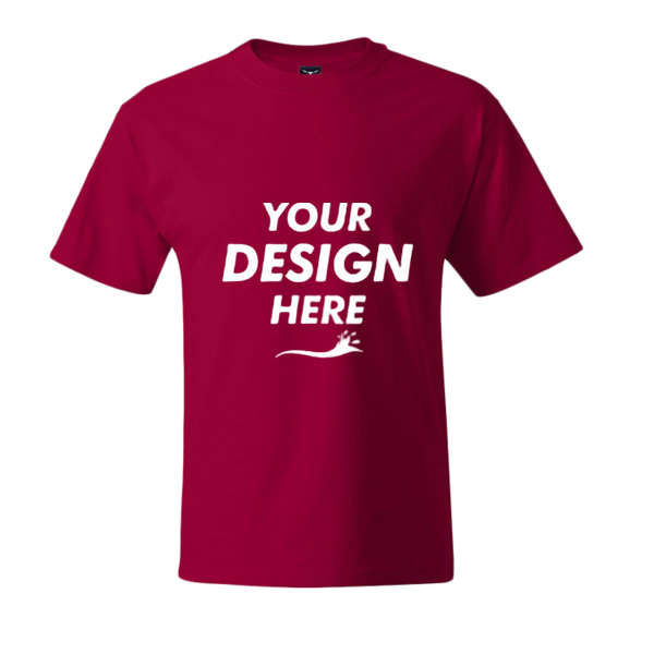Hanes Beefy-T® Tall T-Shirt, Deep Red, Front view, Mockup