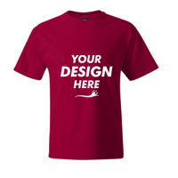 Hanes Beefy-T® Tall T-Shirt, Deep Red, Front view, Mockup