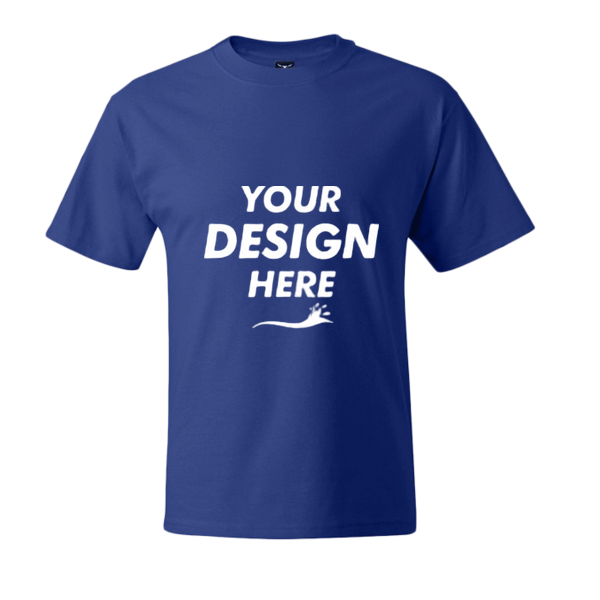 Hanes Beefy-T® Tall T-Shirt, Deep Royal, Front view, Mockup
