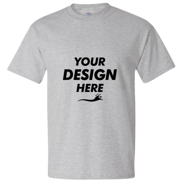 Hanes Beefy-T® Tall T-Shirt, Light Steel, Front view, Mockup