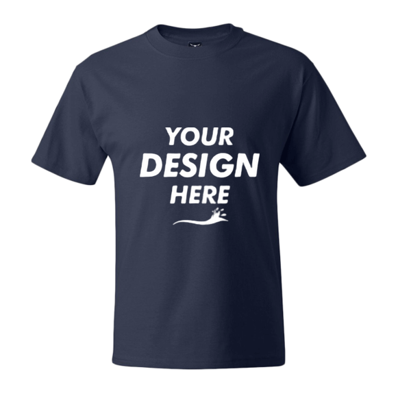 Hanes Beefy-T® Tall T-Shirt, Navy, Front view, Mockup