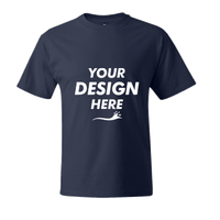 Hanes Beefy-T® Tall T-Shirt, Navy, Front view, Mockup