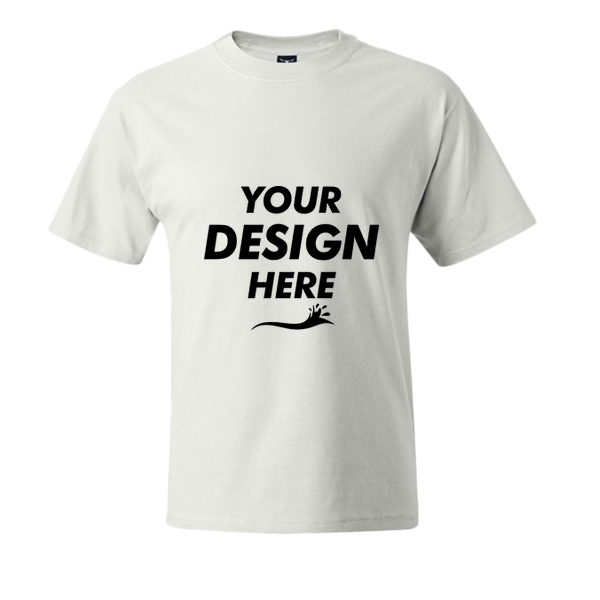 Hanes Beefy-T® Tall T-Shirt, White, Front view, Mockup