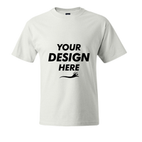 Hanes Beefy-T® Tall T-Shirt, White, Front view, Mockup
