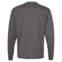 Hanes Essential-T Long Sleeve T-Shirt, Charcoal Heather, Back view