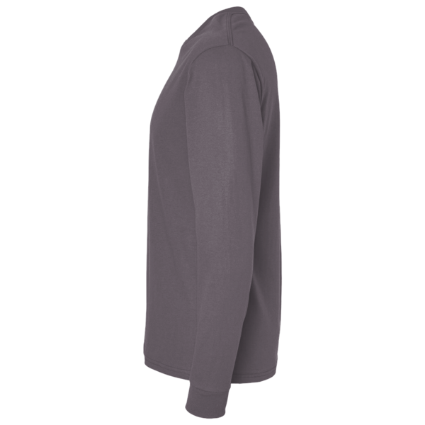 Hanes Essential-T Long Sleeve T-Shirt, Charcoal Heather, Left Sleeve view