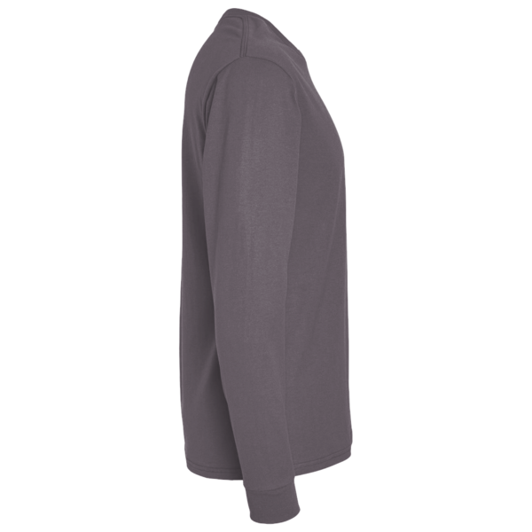 Hanes Essential-T Long Sleeve T-Shirt, Charcoal Heather, Right Sleeve view