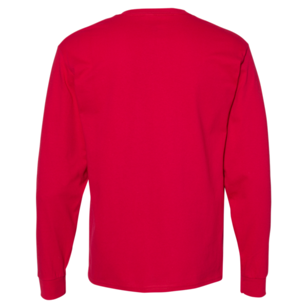 Hanes Essential-T Long Sleeve T-Shirt, Deep Red, Back view