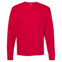 Hanes Essential-T Long Sleeve T-Shirt, Deep Red, Front view