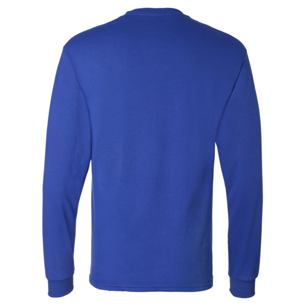 Hanes Essential-T Long Sleeve T-Shirt, Deep Royal, Back view