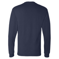 Hanes Essential-T Long Sleeve T-Shirt, Navy, Back view