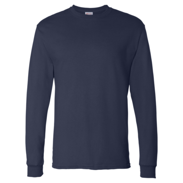 Hanes Essential-T Long Sleeve T-Shirt, Navy, Front view