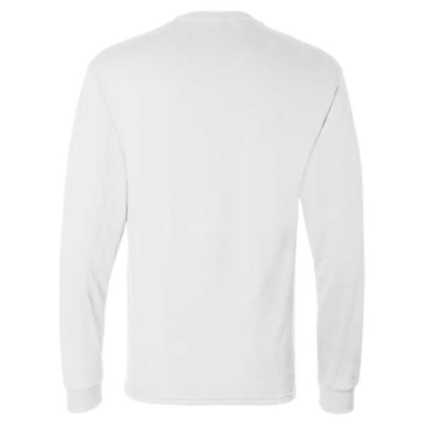 Hanes Essential-T Long Sleeve T-Shirt, White, Back view