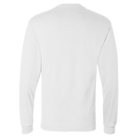 Hanes Essential-T Long Sleeve T-Shirt, White, Back view