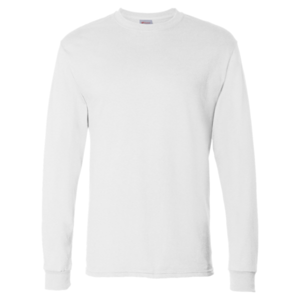 Hanes Essential-T Long Sleeve T-Shirt, White, Front view
