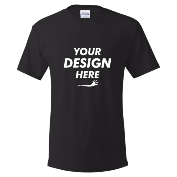 Hanes Essential-T T-Shirt, Black, Front view, Mockup