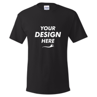 Hanes Essential-T T-Shirt, Black, Front view, Mockup