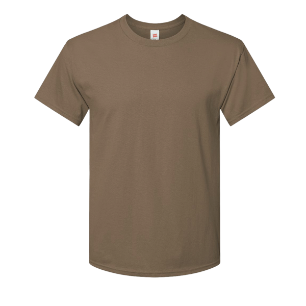 Hanes Essential-T T-Shirt, Coyote Brown, Front view