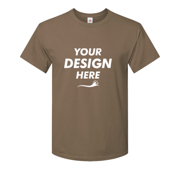 Hanes Essential-T T-Shirt, Coyote Brown, Front view, Mockup