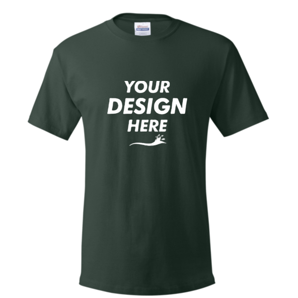 Hanes Essential-T T-Shirt, Deep Forest, Front view, Mockup