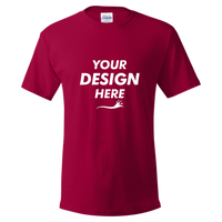Hanes Essential-T T-Shirt, Deep Red, Front view, Mockup