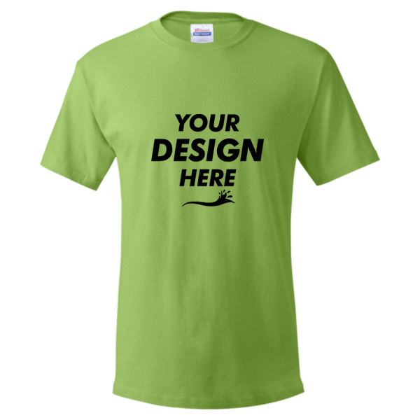 Hanes Essential-T T-Shirt, Lime, Front view, Mockup
