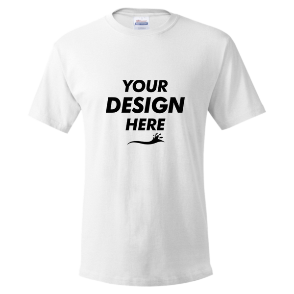 Hanes Essential-T T-Shirt, White, Front view, Mockup