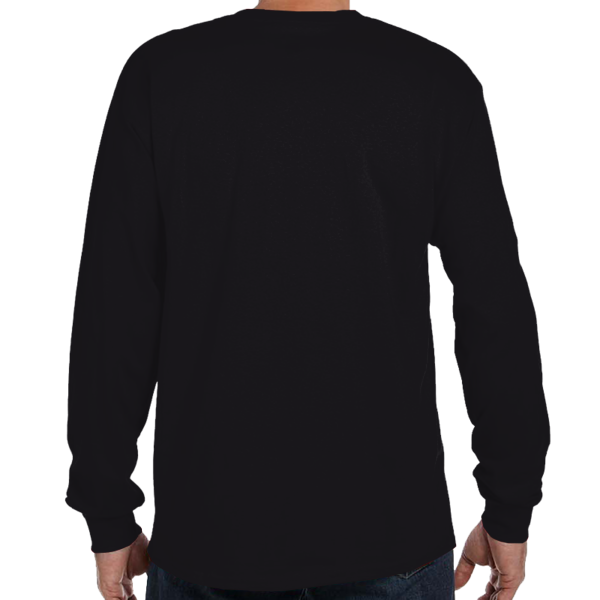 Hanes Men's Authentic Long Sleeve Pocket T-Shirt, Black, Back view