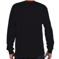 Hanes Men's Authentic Long Sleeve Pocket T-Shirt, Black, Back view