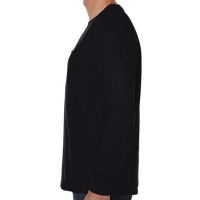 Hanes Men's Authentic Long Sleeve Pocket T-Shirt, Black, Left view